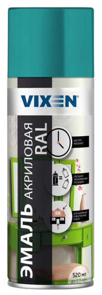 Изображение товара Эмаль Vixen Акриловая VX35018 (520мл, бирюзово-синий RAL 5018)