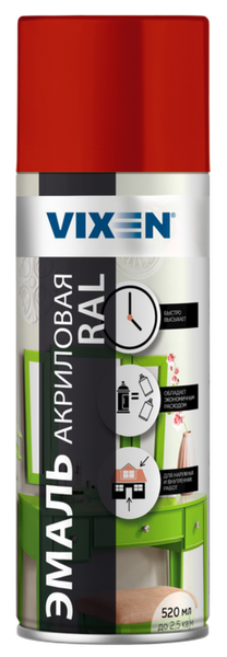 Изображение товара Эмаль Vixen Акриловая VX33003 (520мл, рубиново-красный RAL 3003)