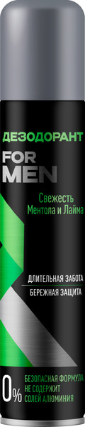 Изображение товара Дезодорант-спрей Аэро-Про №1 Свежесть ментола и лайма for men (150мл)