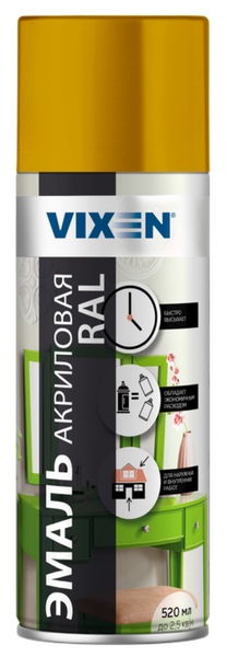 Изображение товара Эмаль Vixen Акриловая VX31018 (520мл, цинково-желтый RAL 1018)