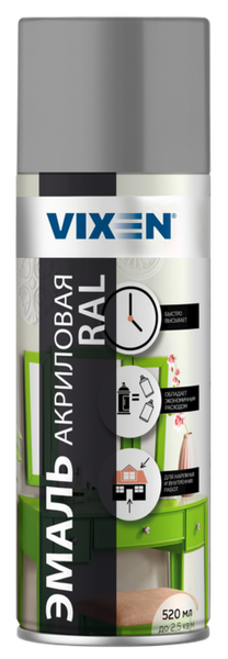 Изображение товара Эмаль Vixen Акриловая VX37035 (520мл, светло-серый RAL 7035)