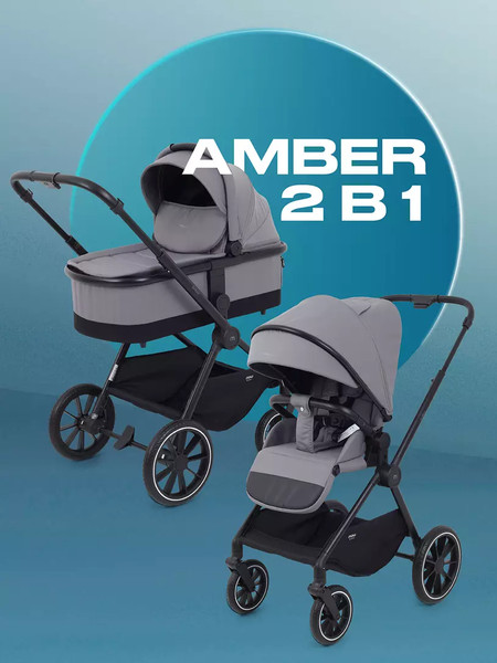 Изображение товара Детская универсальная коляска MOWbaby Amber 2 в 1 / MB067 (серый)