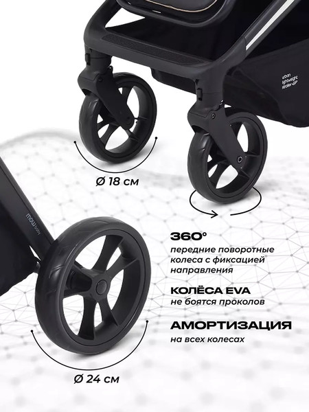 Изображение товара Детская прогулочная коляска MOWbaby Finch / MB105 (черный)