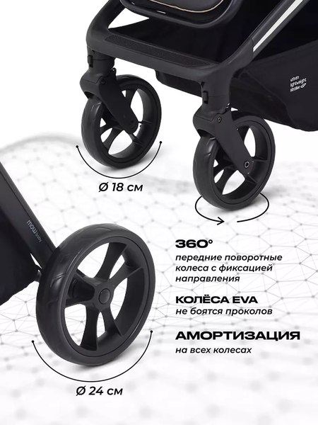 Изображение товара Детская прогулочная коляска MOWbaby Finch / MB105 (серый)