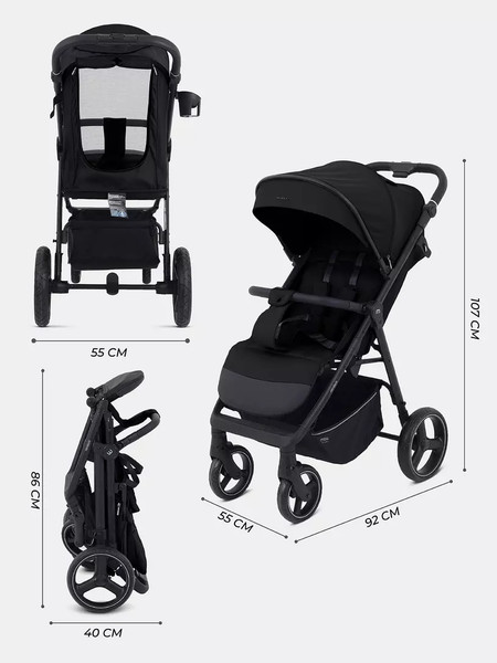Изображение товара Детская прогулочная коляска MOWbaby Nimbus / MB103 (черный)