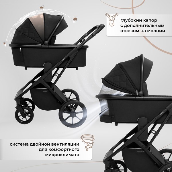 Изображение товара Детская универсальная коляска Sweet Baby Porto 2в1 (черный)