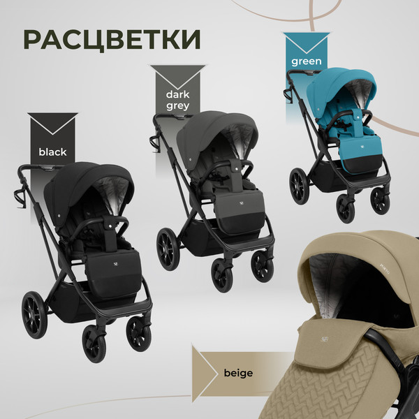 Изображение товара Детская универсальная коляска Sweet Baby Porto 2в1 (темно-серый)