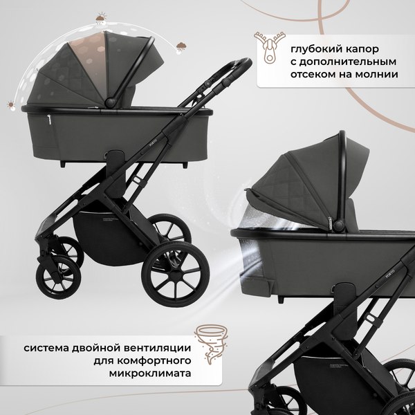 Изображение товара Детская универсальная коляска Sweet Baby Porto 2в1 (темно-серый)