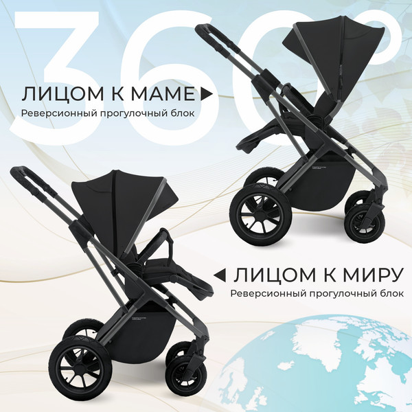 Изображение товара Детская универсальная коляска Sweet Baby Ricci Air 2в1 (черный)