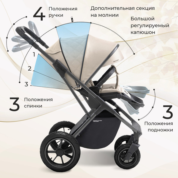 Изображение товара Детская универсальная коляска Sweet Baby Ricci Air 2в1 (капучино)