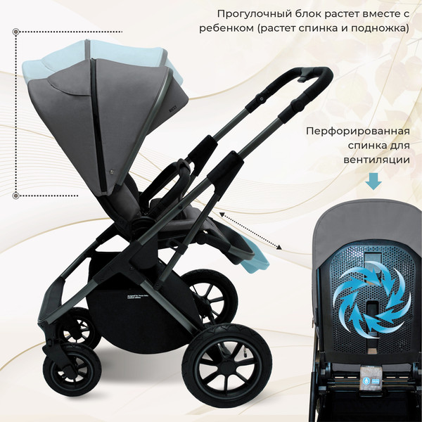 Изображение товара Детская универсальная коляска Sweet Baby Ricci Air 2в1 (стальной серый)