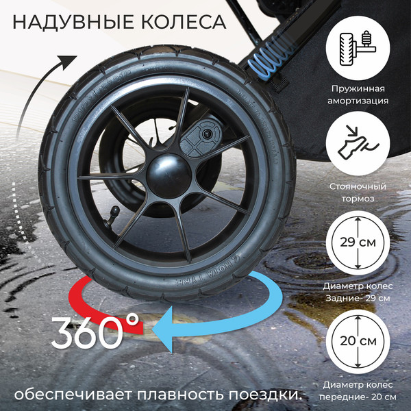 Изображение товара Детская универсальная коляска Sweet Baby Ricci Air 2в1 (стальной серый)