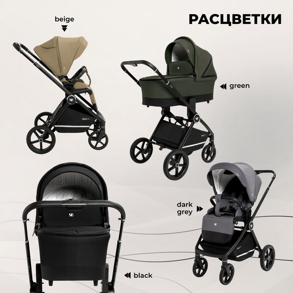 Изображение товара Детская универсальная коляска Sweet Baby Stella 2в1 (темно-серый)