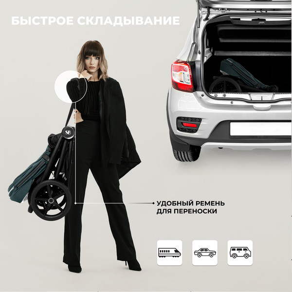 Изображение товара Детская универсальная коляска Sweet Baby Stella 2в1 (зеленый)