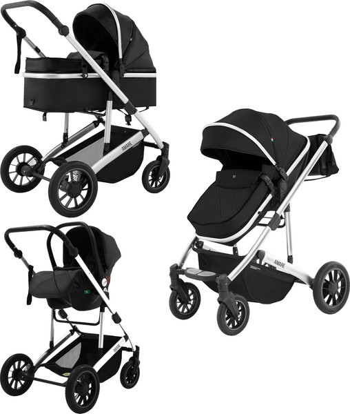 Изображение товара Детская универсальная коляска Sweet Baby Amare 3в1 (черный)