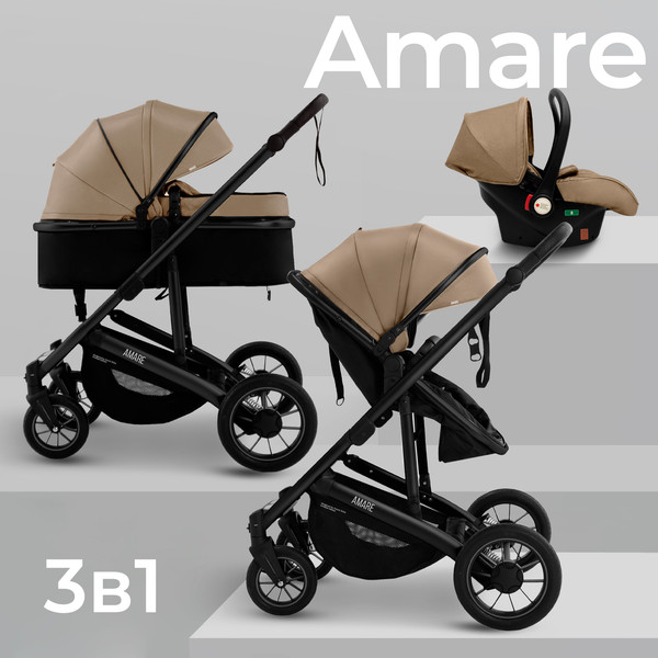 Изображение товара Детская универсальная коляска Sweet Baby Amare GL 3в1 (бежевый)