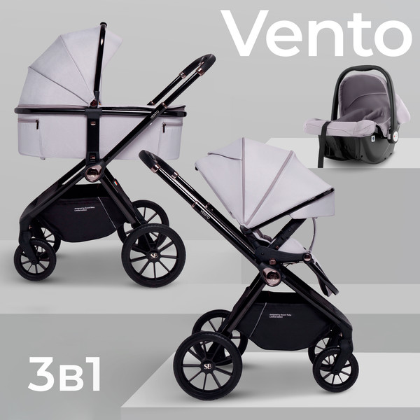 Изображение товара Детская универсальная коляска Sweet Baby Vento 3в1 (серый)