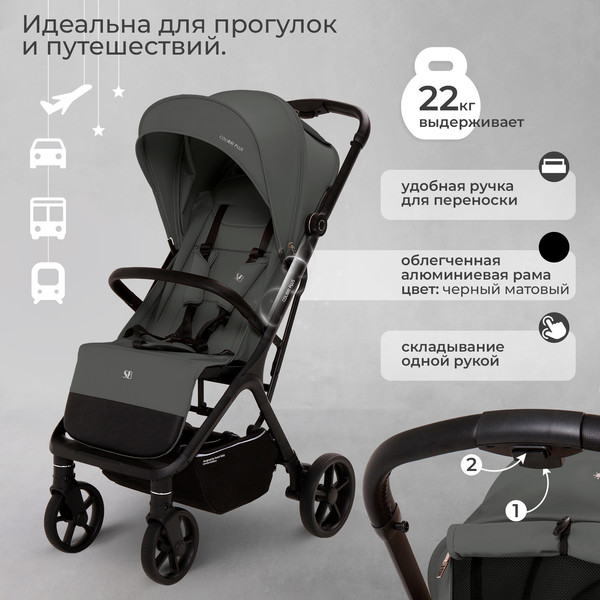 Изображение товара Детская прогулочная коляска Sweet Baby Colibri Plus (темно-серый)