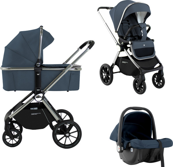 Изображение товара Детская универсальная коляска Sweet Baby Vento 3в1 (серебристо-голубой)