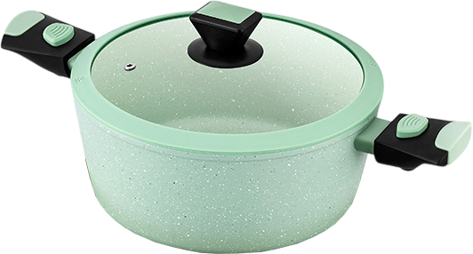 Изображение товара Кастрюля Elan Gallery Fierra / 130052 (4л, зеленый мрамор)