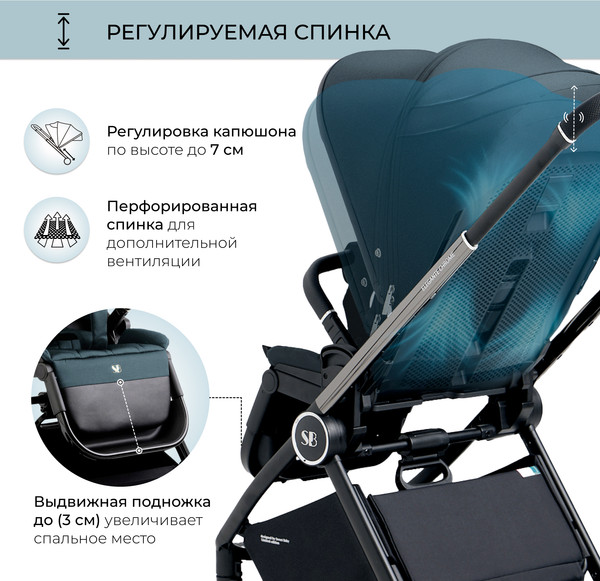 Изображение товара Детская прогулочная коляска Sweet Baby Elegante (Chrome Blue)