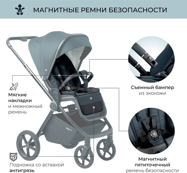 Изображение товара Детская прогулочная коляска Sweet Baby Elegante (Chrome Blue)