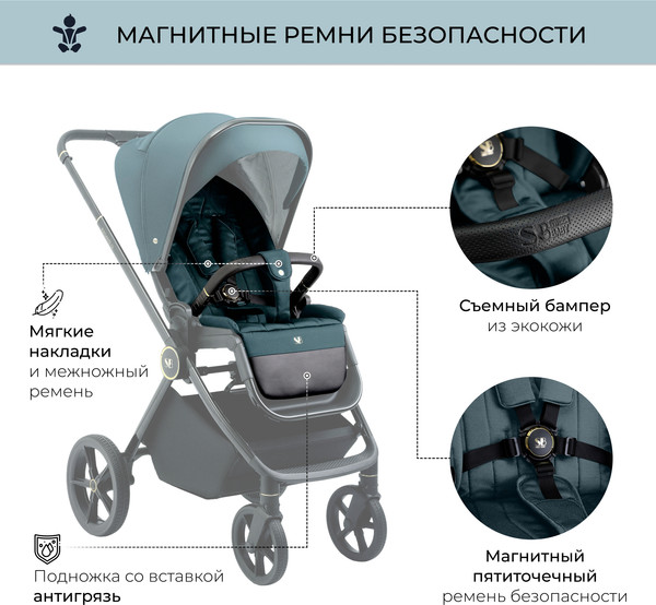 Изображение товара Детская прогулочная коляска Sweet Baby Elegante GL (синий)