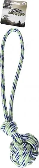 Изображение товара Игрушка для собак Red Bow Веревка с узлом и ручкой / YT101767 (синий/зеленый)