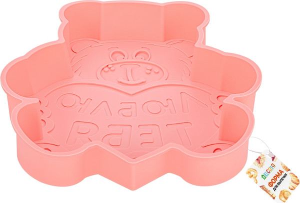 Изображение товара Форма для выпечки El Casa Медвежонок люблю тебя / 960199 (розовый)