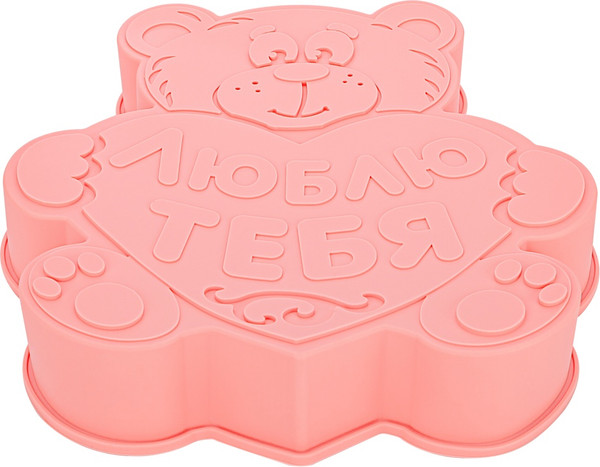 Изображение товара Форма для выпечки El Casa Медвежонок люблю тебя / 960199 (розовый)