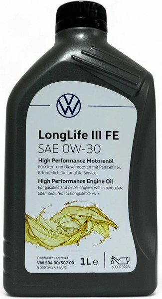 Изображение товара Моторное масло Volkswagen Original Longlife III FE 0W30 (1л)