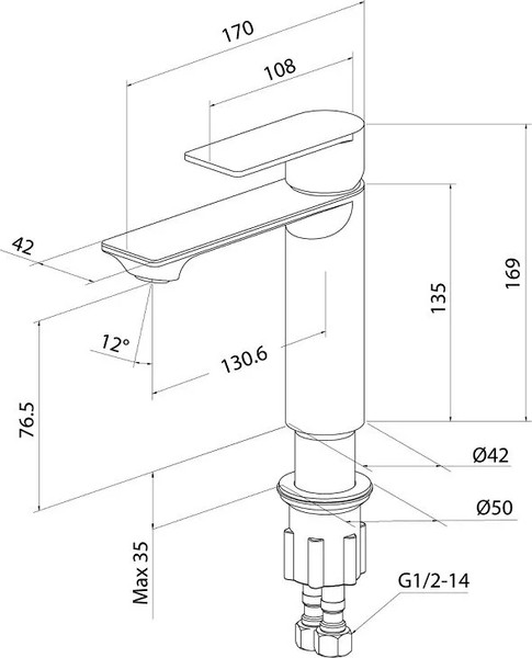 Изображение товара Смеситель Milardo Maze MAZBN00M01