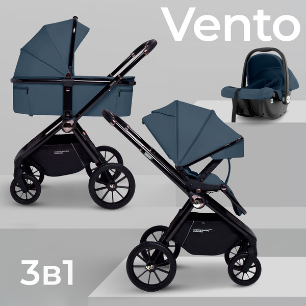 Изображение товара Детская универсальная коляска Sweet Baby Vento 3в1 (синий)