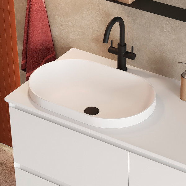 Изображение товара Умывальник Belux Джаз 560 Овал (18, белый матовый/Solid Surface)