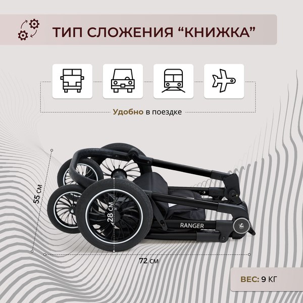 Изображение товара Детская универсальная коляска Sweet Baby Ranger 2в1 (Beige Glossy)