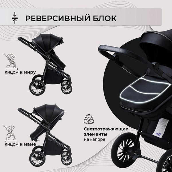 Изображение товара Детская универсальная коляска Sweet Baby Ranger 2в1 (Black Glossy)