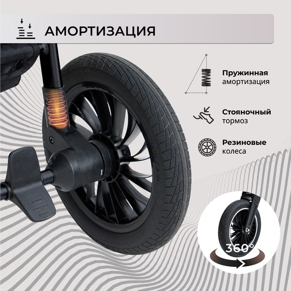 Изображение товара Детская универсальная коляска Sweet Baby Ranger 2в1 (Black Glossy)
