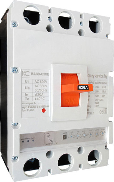 Изображение товара Выключатель автоматический КС ВА 88-630E 3P / EVA88-3-63050050
