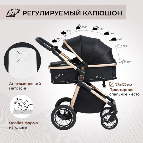 Изображение товара Детская универсальная коляска Sweet Baby Ranger 2в1 (Black Gold)