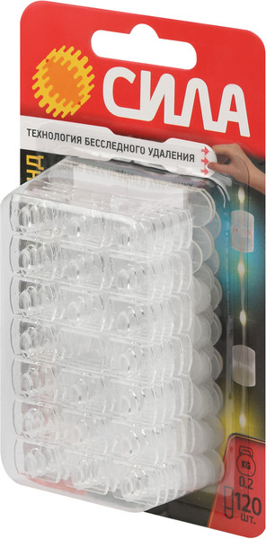 Изображение товара Набор креплений для гирлянды Сила SCC-D20-T100 / Б0067842 (100шт, прозрачный)