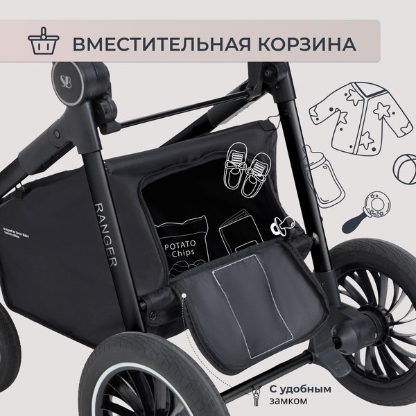 Изображение товара Детская универсальная коляска Sweet Baby Ranger 2в1 (Grey)