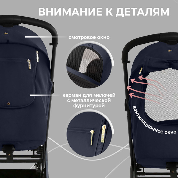 Изображение товара Детская прогулочная коляска Sweet Baby Colibri (темно-синий)