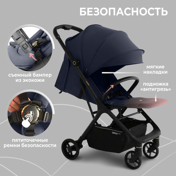 Изображение товара Детская прогулочная коляска Sweet Baby Colibri (темно-синий)