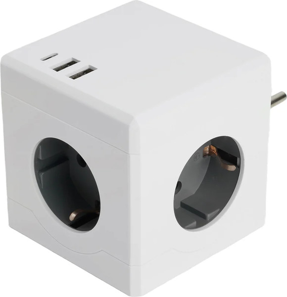 Изображение товара Электроразветвитель Stekker 250В 16A 2хUSB A+Type C ADP16-33-21 / 49231 (белый)