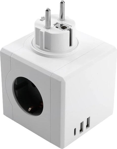 Изображение товара Электроразветвитель Stekker 250В 16A 2хUSB A+Type C ADP16-33-21 / 49231 (белый)