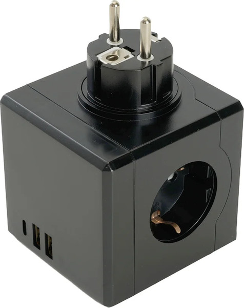 Изображение товара Электроразветвитель Stekker 250В 16A 2хUSB A+Type C ADP16-33-22 / 49658 (черный)