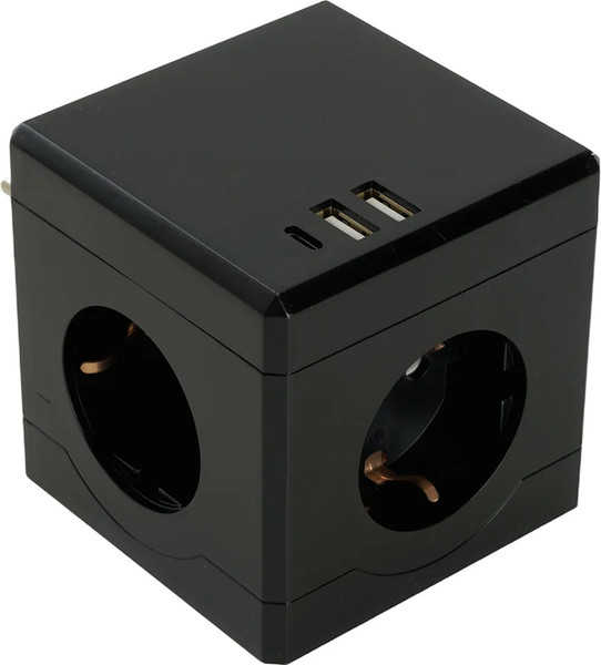 Изображение товара Электроразветвитель Stekker 250В 16A 2хUSB A+Type C ADP16-33-22 / 49658 (черный)