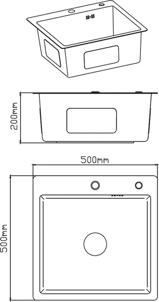 Изображение товара Мойка кухонная Diadonna DS5050В