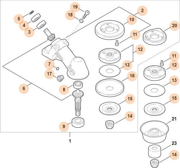 Изображение товара Редуктор бензотриммера Holzfforma PJ45012