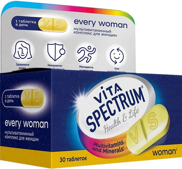 Изображение товара Витаминно-минеральный комплекс Vitaspectrum Для женщин (30шт)